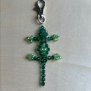 Green Bead Lizard Keychain/ Bagcharm